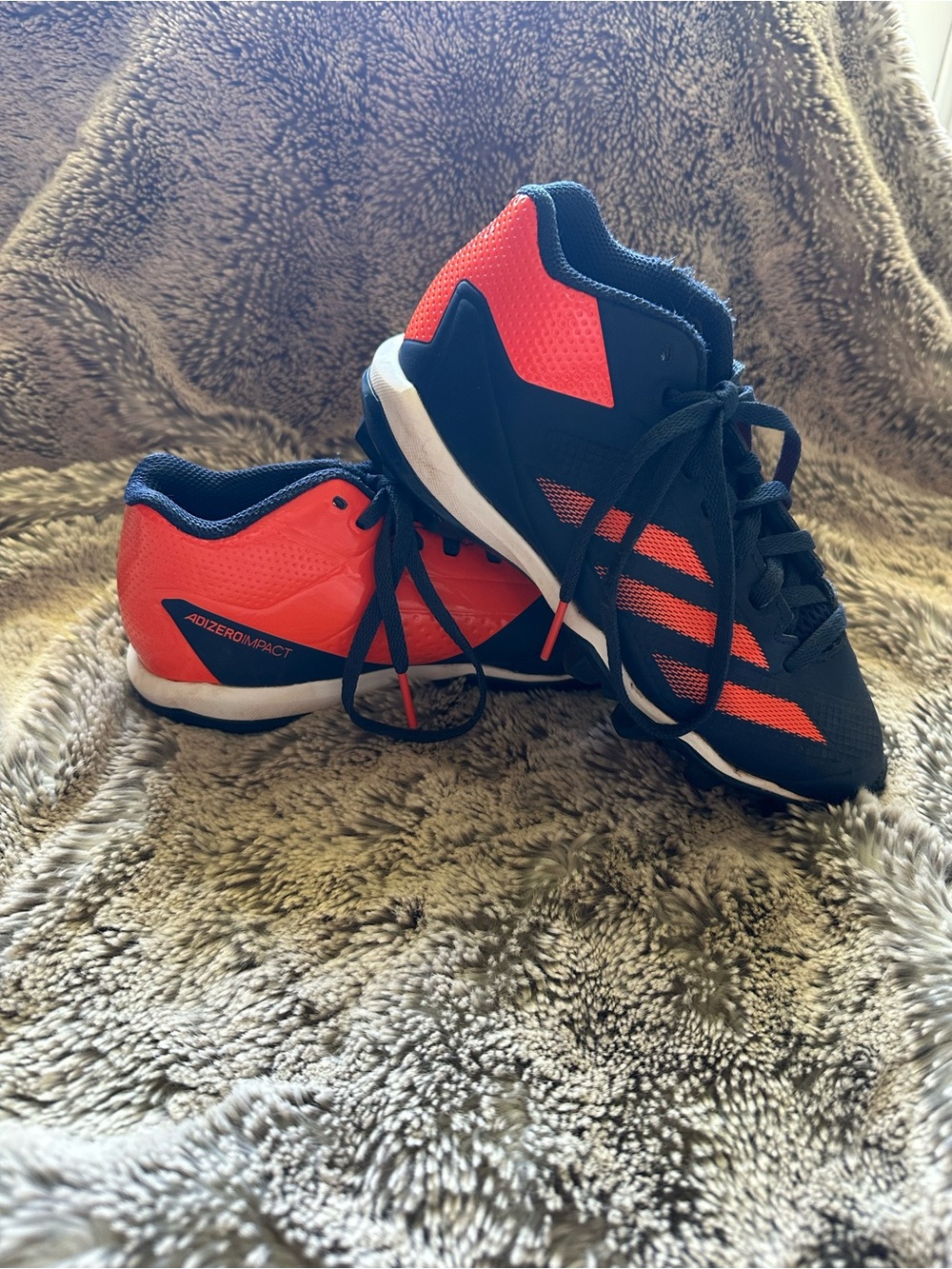 adidas Kids Navy & Orange Low-Top cleats
